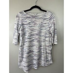 Pure Jill Scoopneck Watercolor Tunic W Offset Hem Size S